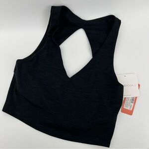 Beyond Yoga Heather Rib Fresh Cut Cropped Black Tank Women’s Medium NWT